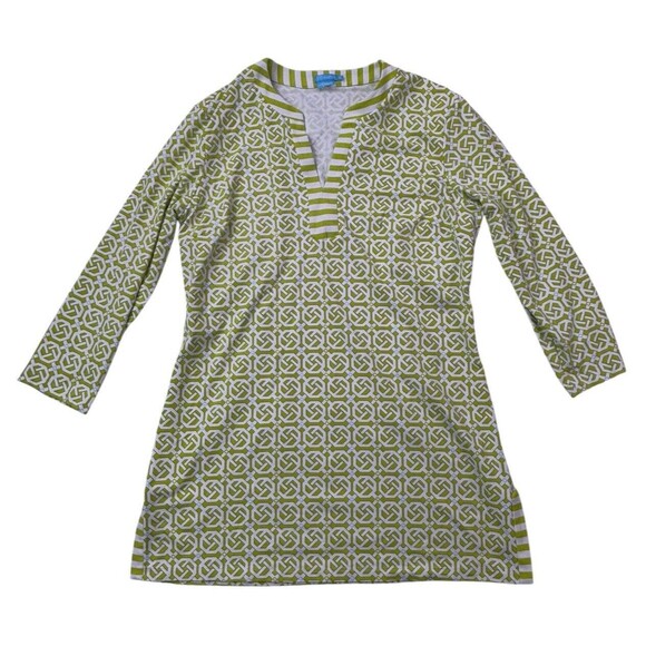 J. McLaughlin Womens Medium Geometrical Print 3/4 Sleeve Stretch Pullover Blouse - Picture 5 of 16